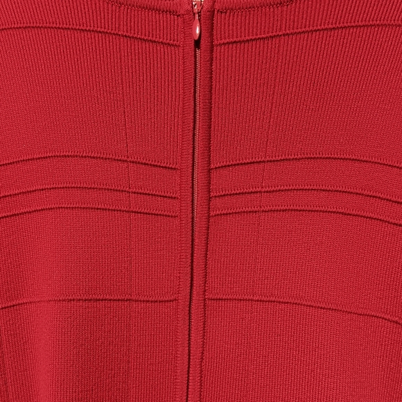 Christopher & Banks EUC Women's Zipper Cardigan, Size Large, Red - Picture 6 of 8